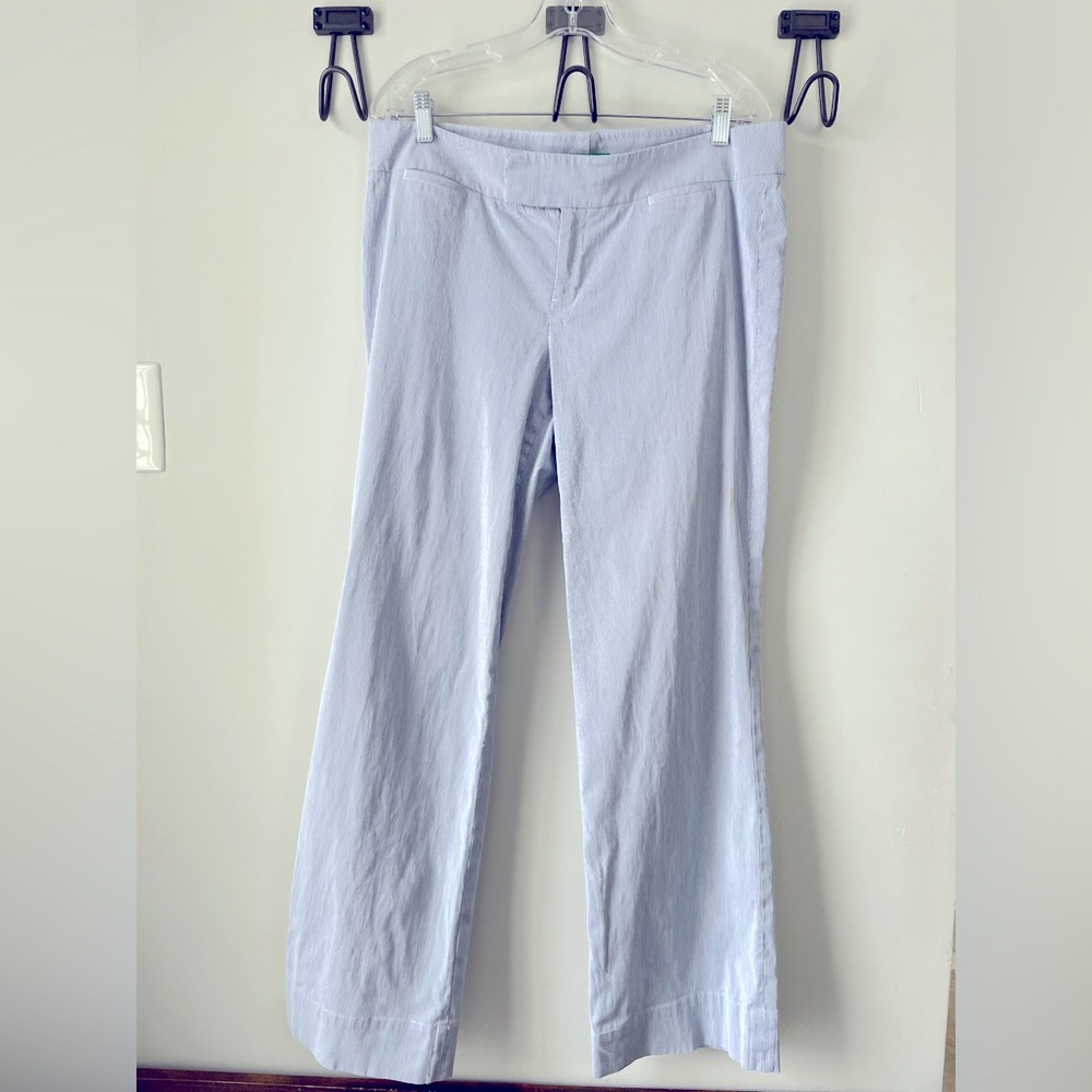 Lilly Pulitzer, women’s 14, Palm Beach Fit blue & white pinstripe wide hem pants